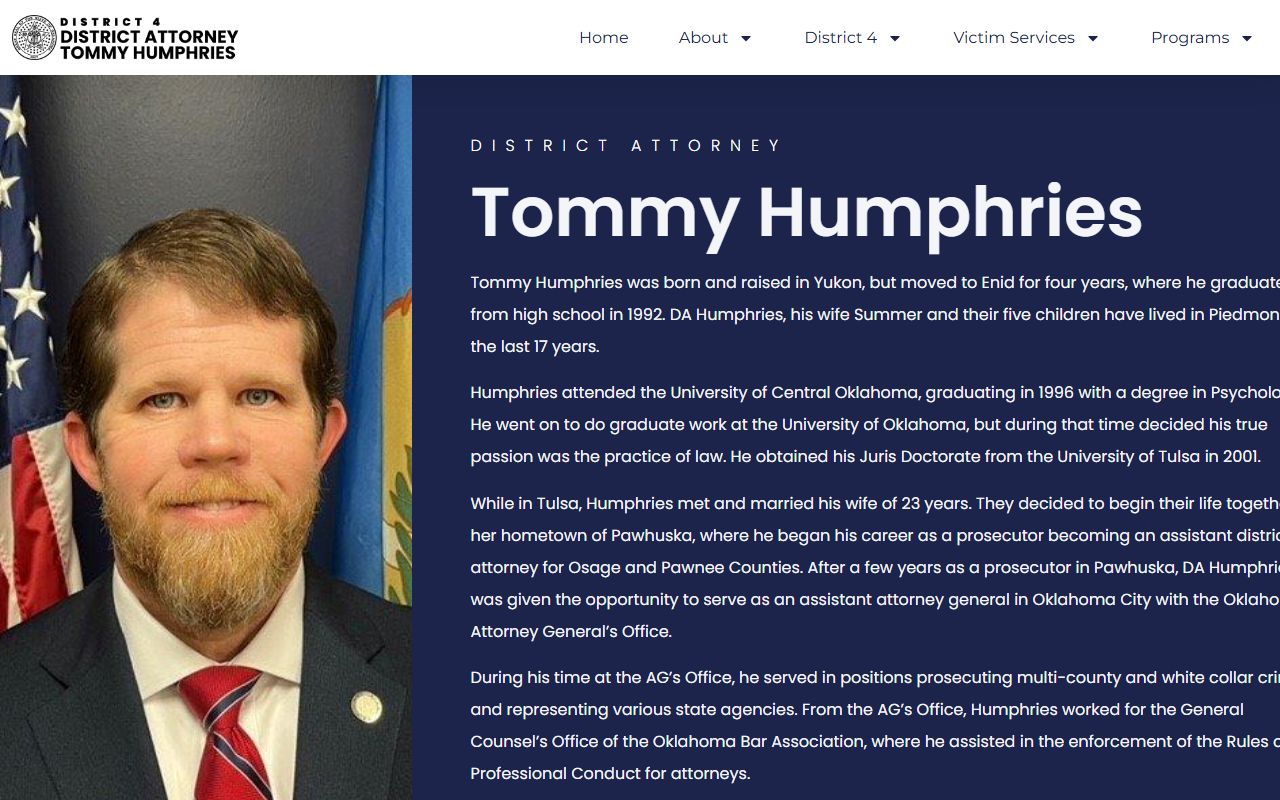 District 4 DA office leadership page that prosecutes Blaine County District Court cases