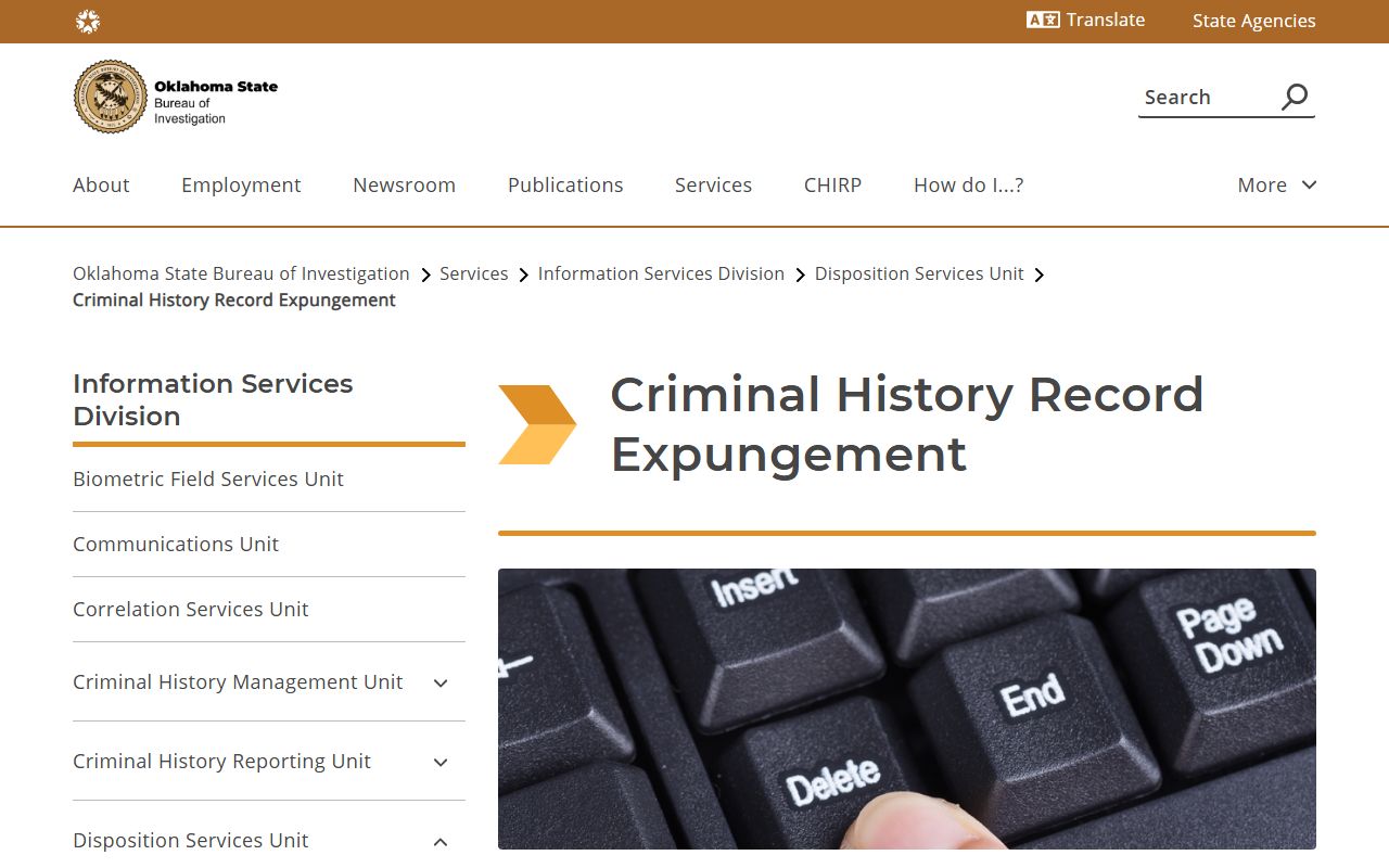 OSBI record-sealing and expungement FAQ that shapes how restricted Blaine County probate and court records are closed